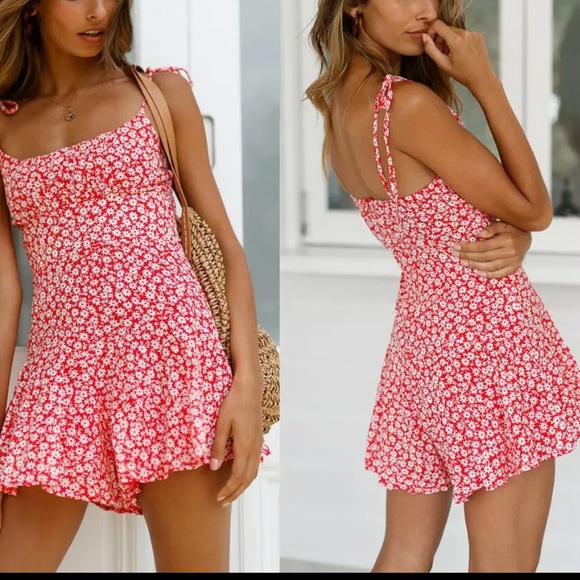 Flower Dress Boho Bohemian Beach Sundress Jumpsuit - Picture 5 of 6